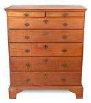 Chippendale Tiger Maple Semi-Tall Chest