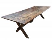 Long sawbuck farm table. 