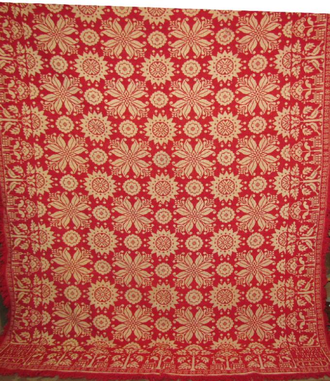 Red and White Coverlet - 1844