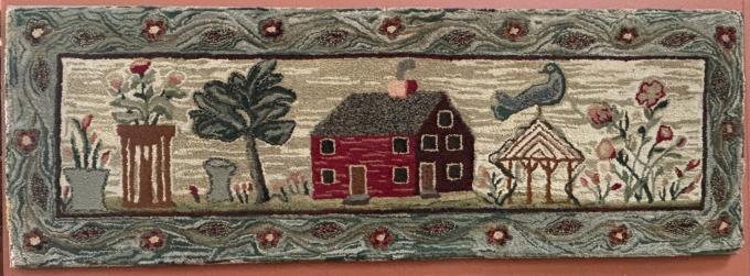 Hooked Rug w/Farm Scene