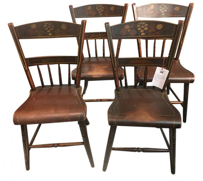 Set of 4 Painted Pennsylvania Chairs