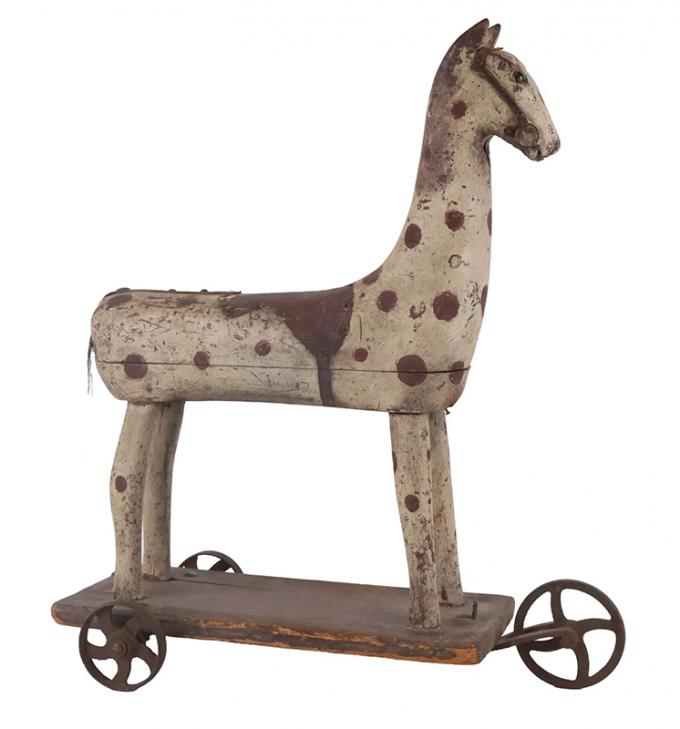Painted Wooden Horse Pull Toy
