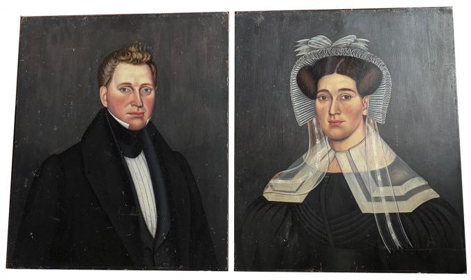 Pair of Naive Portraits - Hopkins