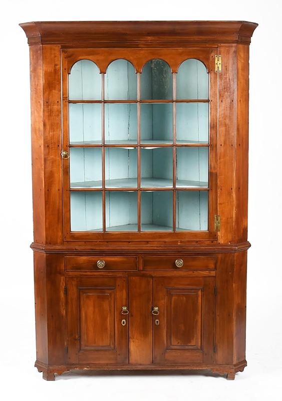 Chippendale Cherry Corner Cupboard