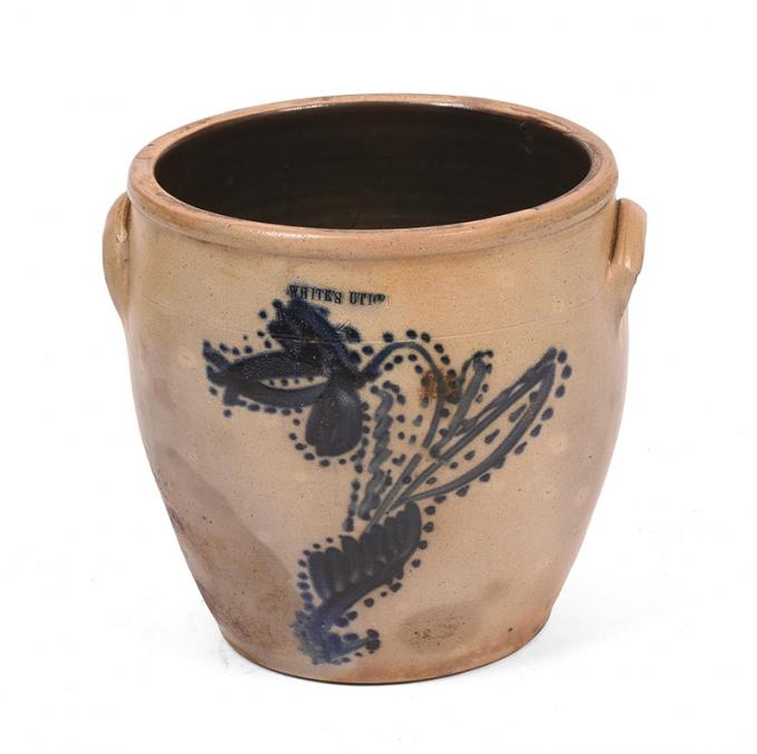 4-Gal Stoneware Crock - White's Utica