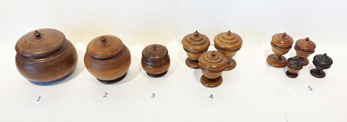 Collection of Peaseware jars