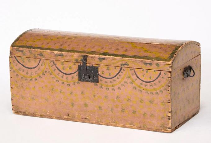 Paint Decorated Dome-Top Box