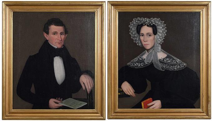Ammi Phillips - Portraits of a man and wife