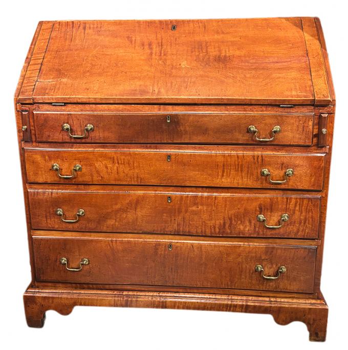 Queen Anne Tiger Maple Slant-Front Desk