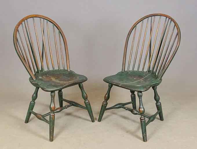 Pair of Brace-Back Windsor Chairs