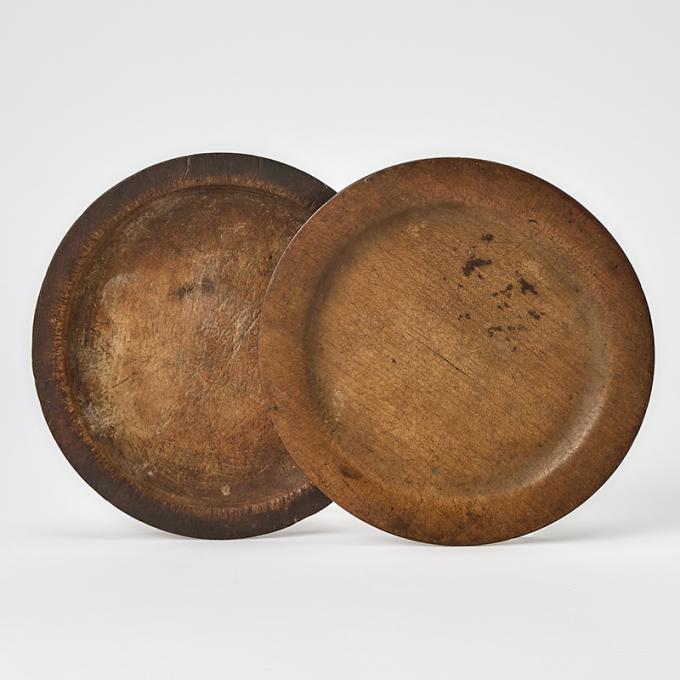 Two Turned Maple Plates