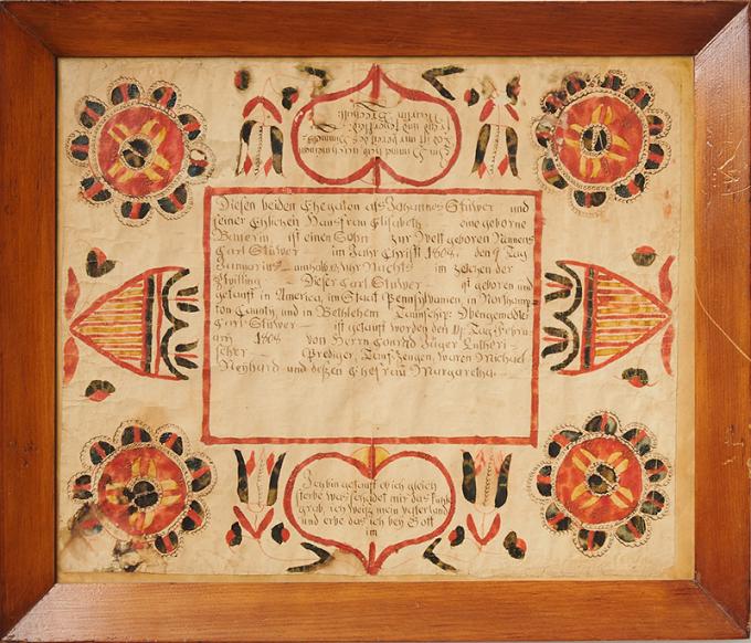 Pennsylvania German Fractur Dated 1808 - Brechall
