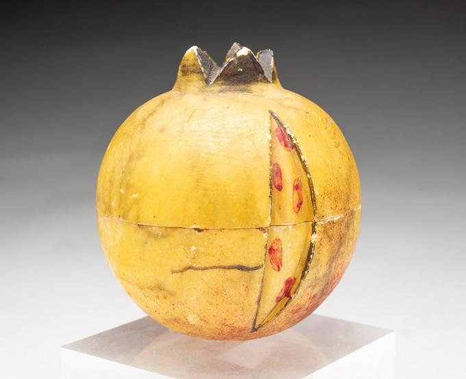 Stone Pomegranate Lidded Jar