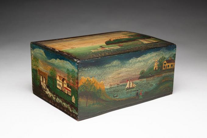 Paint Decorated Slide-Lid Box