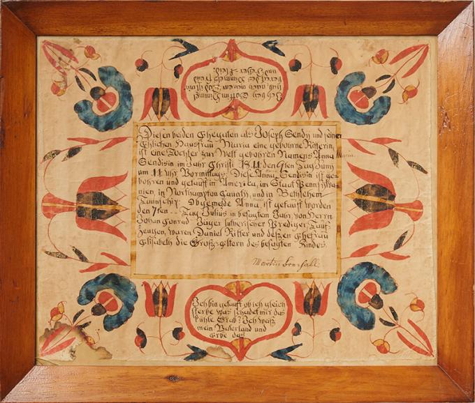 Pennsylvania German Fractur Dated 1811 - Brechall