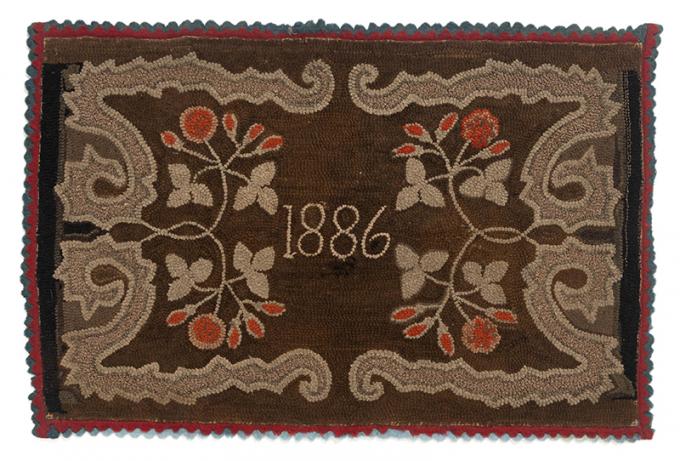 Hooked Rug Dated 1886