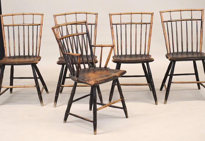 Set of 5 Birdcage Windsor Chairs