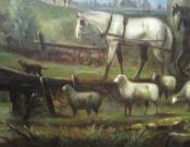 Folk Art Painting of a Farm Scene