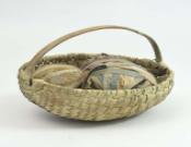 Splint Basket w/Fabric Balls
