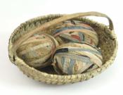 Splint Basket w/Fabric Balls
