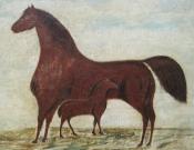 Painting of a Horse and Foal