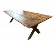 Long sawbuck farm table. 