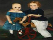 Portrait of Two Siblings With Hobby Horse