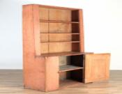 Canted Step-Back Cupboard in Salmon Paint