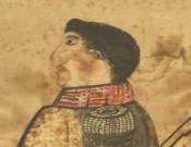 Naïve watercolor of a military man