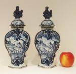 Pair of Blue & White Delft Jars