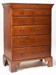 Chippendale Cherry Tall Chest of Drawers