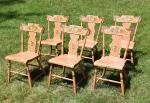 Set of Six Painted Fiddle Back Chairs