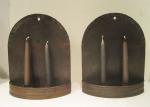 Pair of Double-Candle Tin Sconces