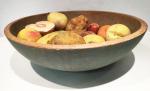 Painted Wooden Bowl w/Stone Fruit