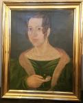 Folk Art Portrait of a Young Woman