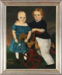 Portrait of Two Siblings With Hobby Horse