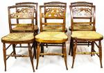 Set of 6 Sheraton Tiger Maple Fancy Chairs