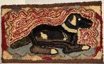 Hooked Rug With Recumbent Dog